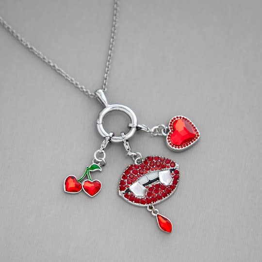 Vampire Lips Austrian Crystal Charm by Bead Landing™